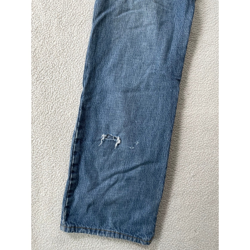 Polo Jeans Co. Mens 8 Relaxed Jean Blue Denim Distressed Faded Medium Wash Holes - Picture 12 of 16